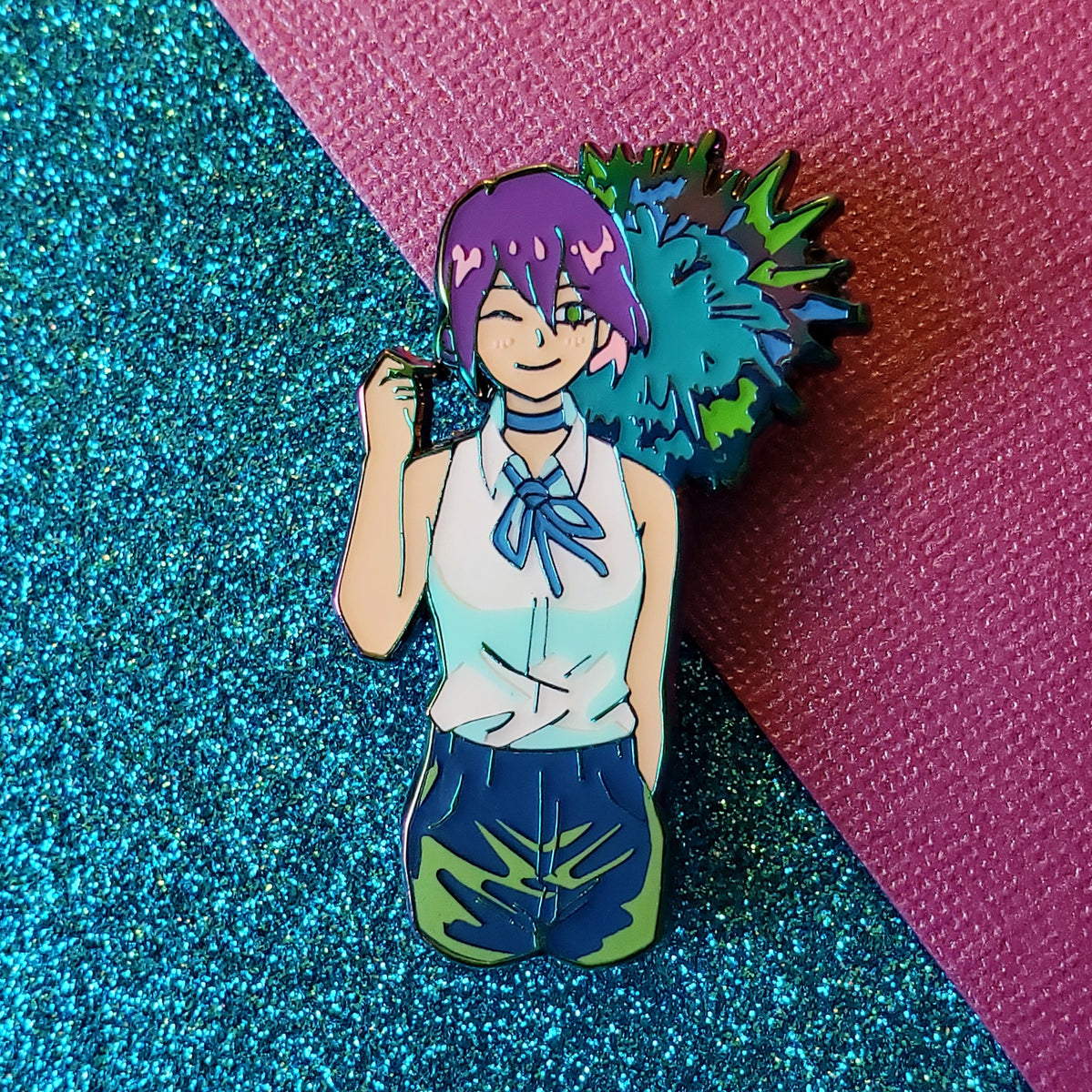 CSM Anodized Reze 2 Enamel Pin Mintybytes csm-anodized-reze-2-enamel-pin-mintybytes