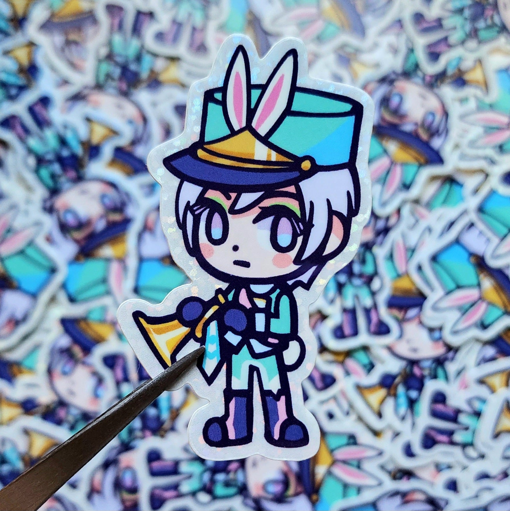 TWST - Rabbit Silver Glitter Sticker
