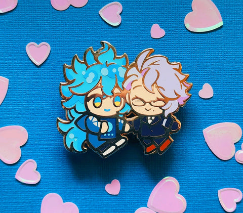 TWST - Idia + Azul 2" Chibi