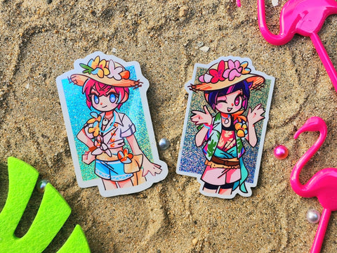 TWST - Beach Lilia and Riddle Glitter Stickers