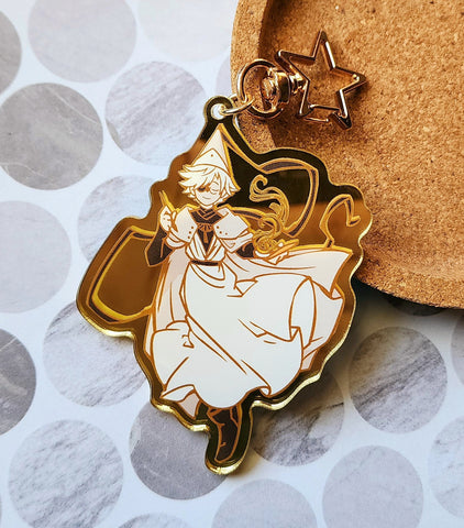 WHA - Qifrey 3" Gold Mirror Acrylic Charm