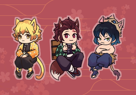 Kemono Acrylic Charms + Stickers