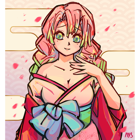 Kimono Love Girl Medium Print
