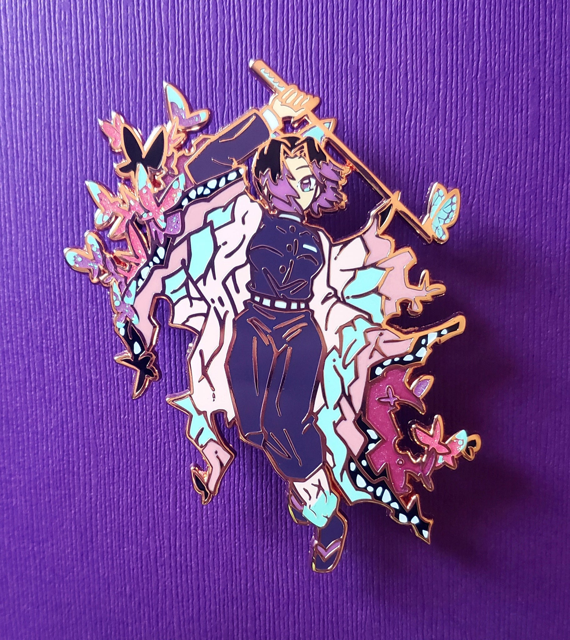 Pink Butterfly 3.25" Enamel Pin