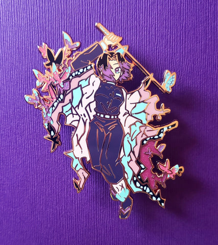 Pink Butterfly 3.25" Enamel Pin