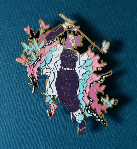 White Butterfly 3.25" Enamel Pin