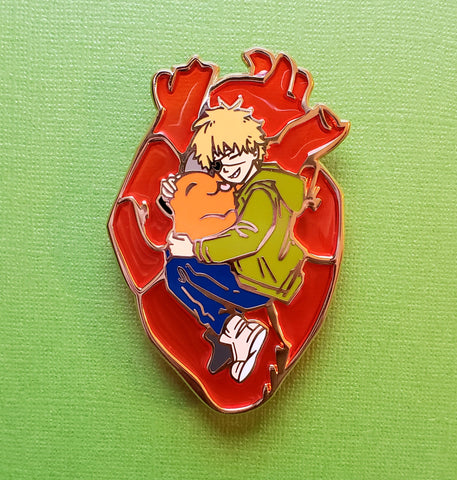 CSM - Denji + Pochita 3" Stained Glass Enamel Pin