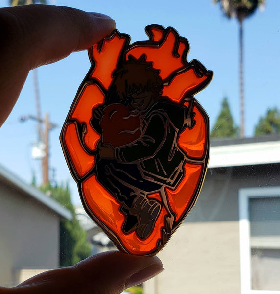 CSM - Denji + Pochita 3" Stained Glass Enamel Pin